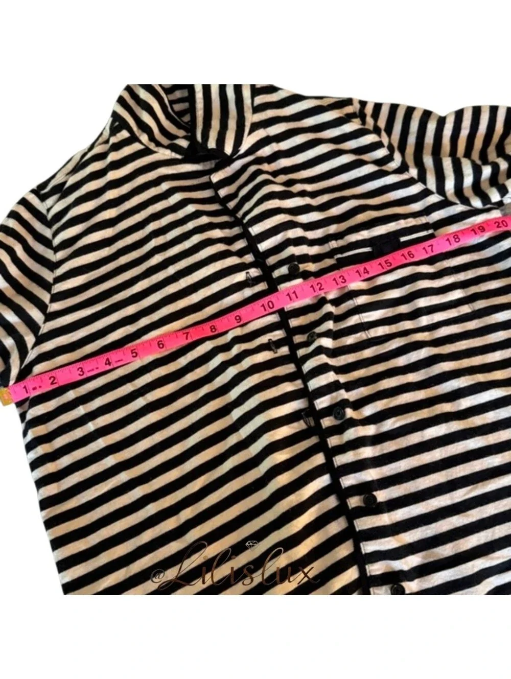 Kate Spade Black And White Striped Flannel Pajama Set Size Medium
